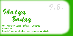 ibolya boday business card