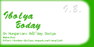 ibolya boday business card